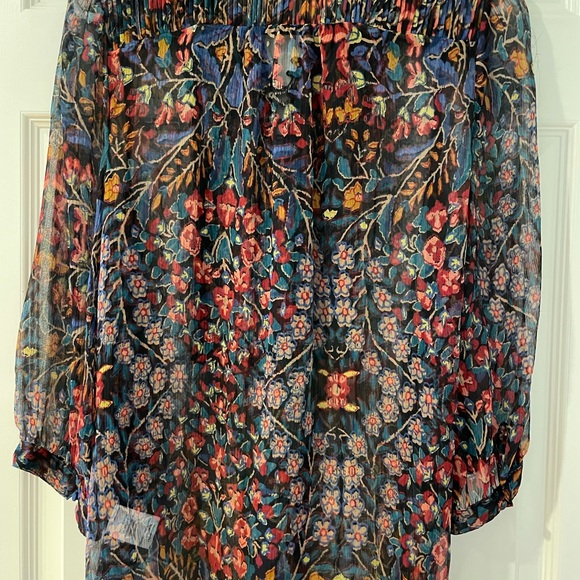 Joie Multicolor Floral Sheer Blouse - Picture 5 of 8